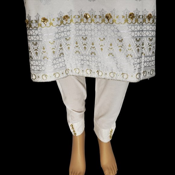 Almirah Junaid Jamshed Pakistani Fancy Ready-Made Long Kameez Pant Outfit XS/37 - Picture 12 of 14